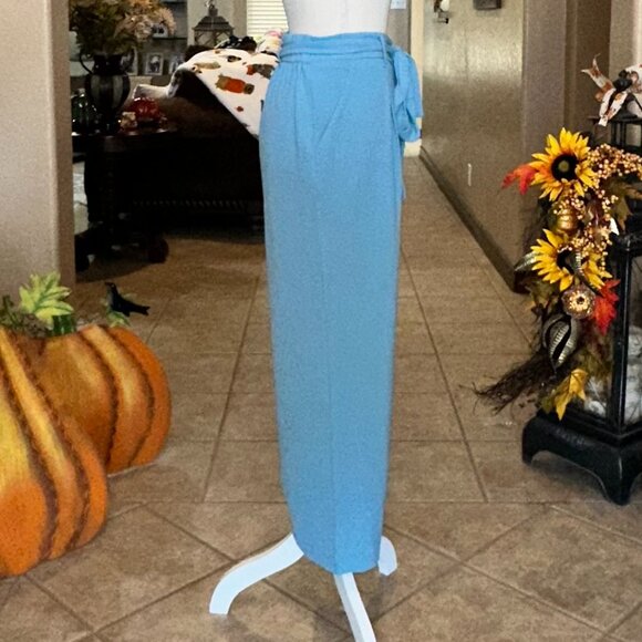 Wide Leg Pants with Pocket and Partial Elastic Waist - Picture 2 of 5